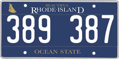 RI license plate 389387