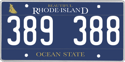 RI license plate 389388