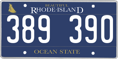 RI license plate 389390