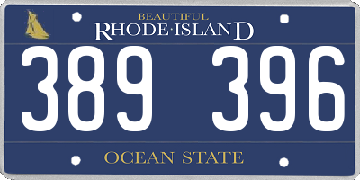 RI license plate 389396