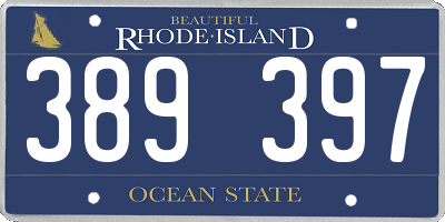 RI license plate 389397