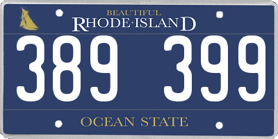 RI license plate 389399