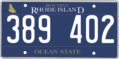 RI license plate 389402