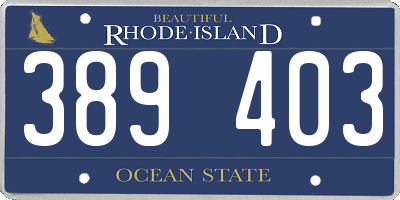 RI license plate 389403