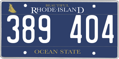 RI license plate 389404