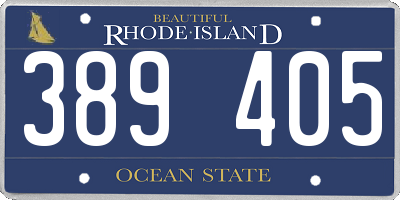 RI license plate 389405