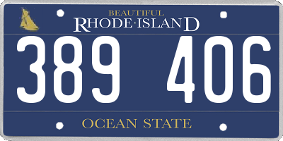 RI license plate 389406