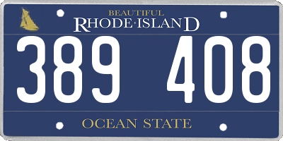 RI license plate 389408