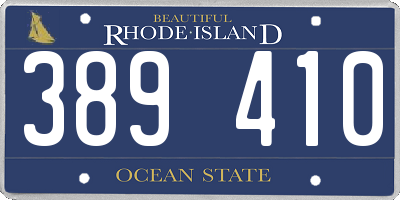 RI license plate 389410