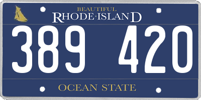 RI license plate 389420
