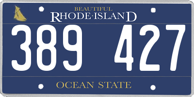 RI license plate 389427