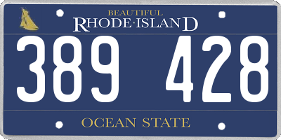 RI license plate 389428