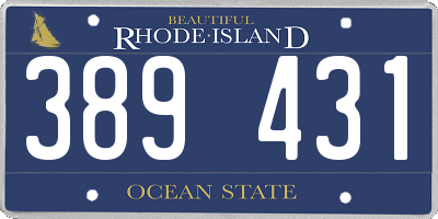 RI license plate 389431