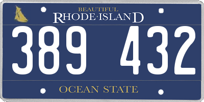RI license plate 389432