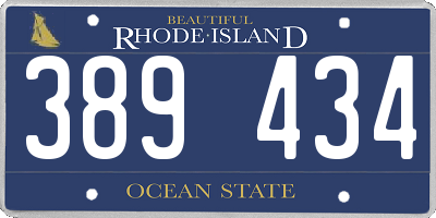 RI license plate 389434