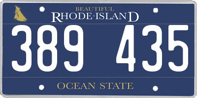RI license plate 389435