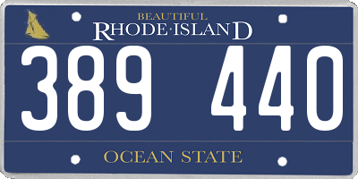 RI license plate 389440