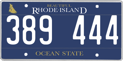 RI license plate 389444