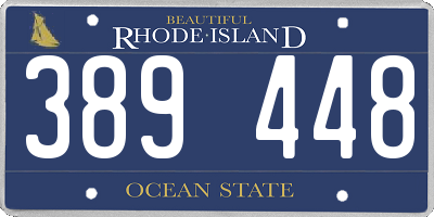 RI license plate 389448