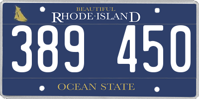 RI license plate 389450
