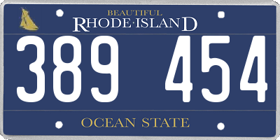 RI license plate 389454