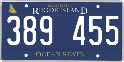 RI license plate 389455