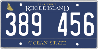 RI license plate 389456