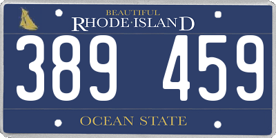 RI license plate 389459