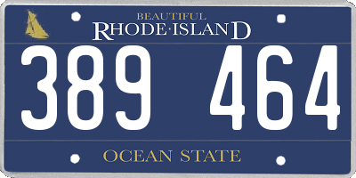 RI license plate 389464