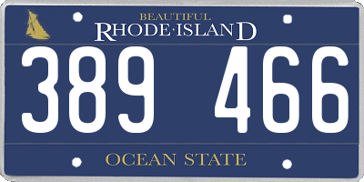 RI license plate 389466