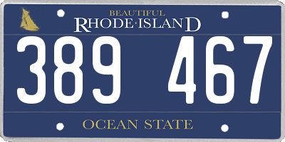RI license plate 389467