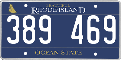 RI license plate 389469