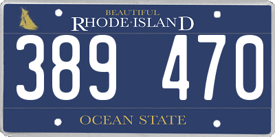 RI license plate 389470