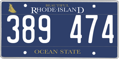 RI license plate 389474