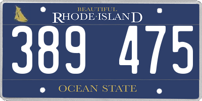 RI license plate 389475