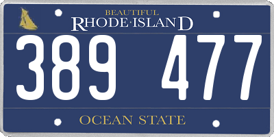 RI license plate 389477
