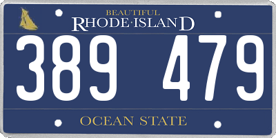 RI license plate 389479