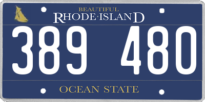 RI license plate 389480