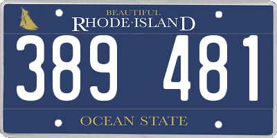 RI license plate 389481