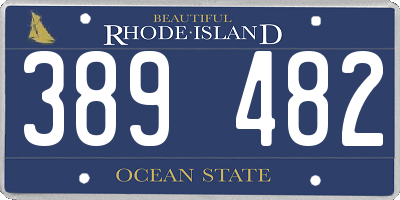 RI license plate 389482