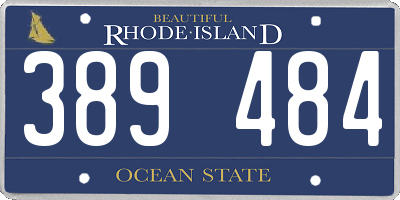 RI license plate 389484