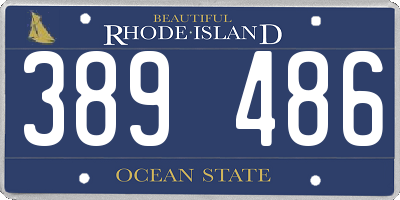 RI license plate 389486