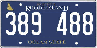 RI license plate 389488