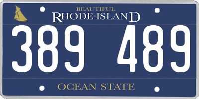 RI license plate 389489