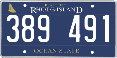 RI license plate 389491