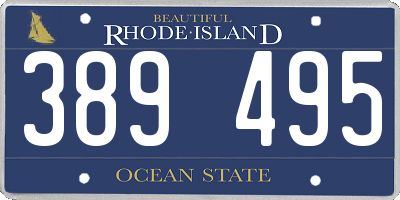 RI license plate 389495