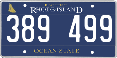 RI license plate 389499