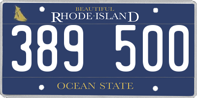 RI license plate 389500