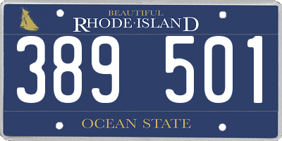 RI license plate 389501