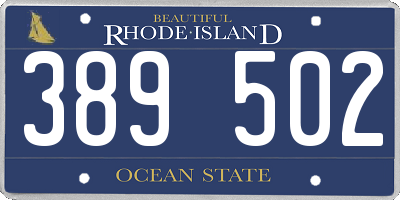 RI license plate 389502